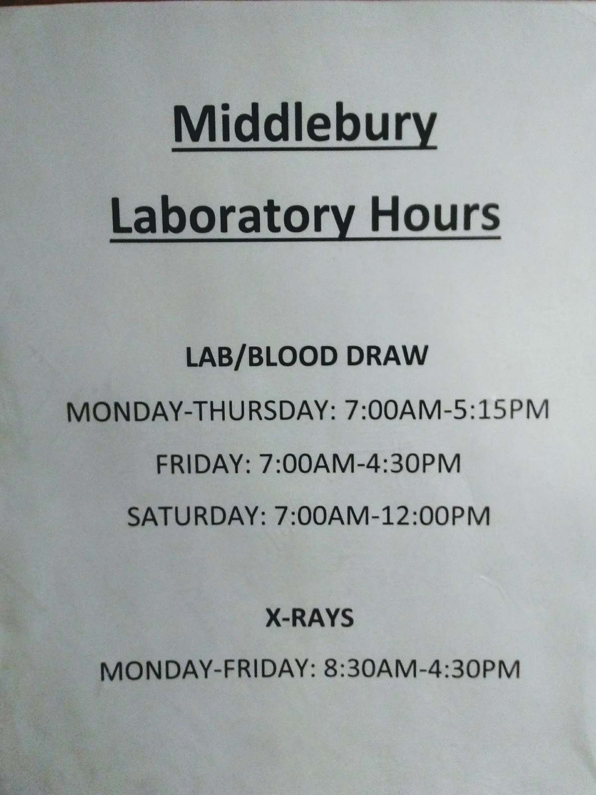 Waterbury Hosptial Blood Draw (Middlebury Office) — photo 1