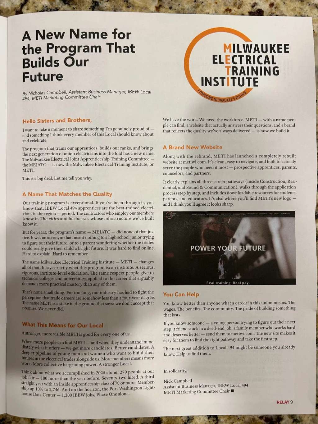 Milwaukee Electrical Training Institute - South Campus